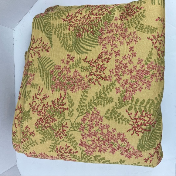 Upholstery Fabric-gold with ferns/flowers botanical design-uncut-6 yards-54” - Picture 2 of 9